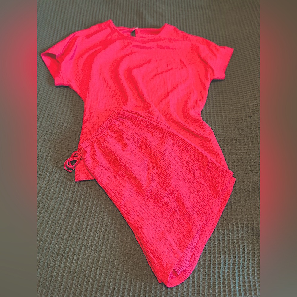 Crinkle Fabric Set ▪️ Size XL▪️Bright Pink